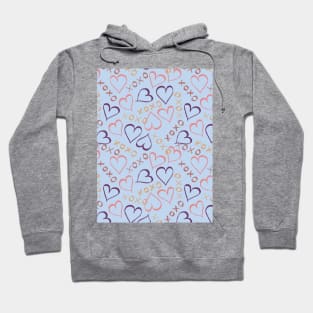 Love Hearts, XOXO - Blue Hoodie